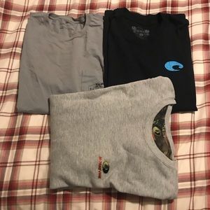 Costa, Southern Point, Mossy Oak, Men’s Size Lg T-Shirts, 3 Gently Worn Shirts